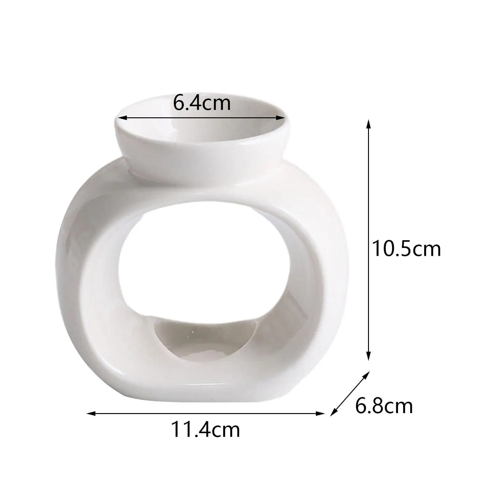 Brûleur d'Huiles Essentielles en Porcelaine, Encensoir Décoratif, Chauffe-sexuellement, Brûleur d'Arôme pour Jardin, Salon, Porche, Bureau