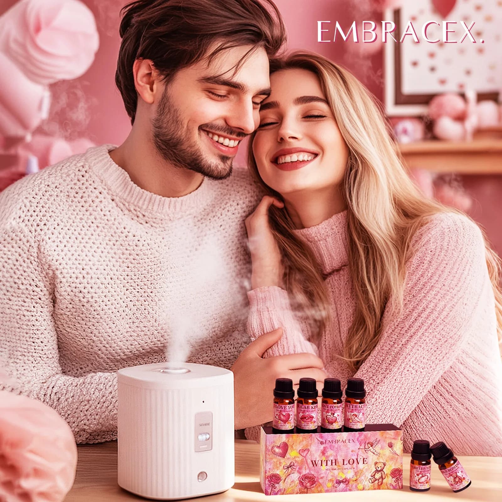 Huile essentielle Amber Romance 10 ml, Huile d'aromathérapie Doux murmure de l'amoureux - Cadeau romantique de la Saint-Valentin pour elle/lui pour approfondir l'affection