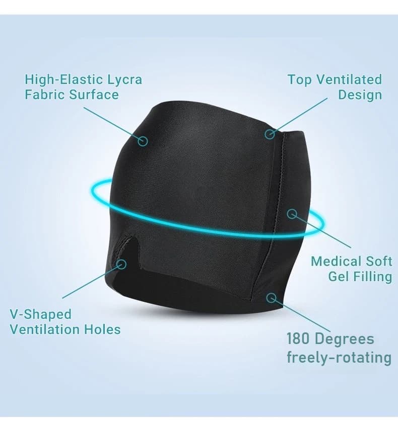 Casque de compression froide en gel pour soulager les migraines et les maux de tête, masque thérapeutique extensible pour les yeux gonflés, le stress et l'aide au sommeil