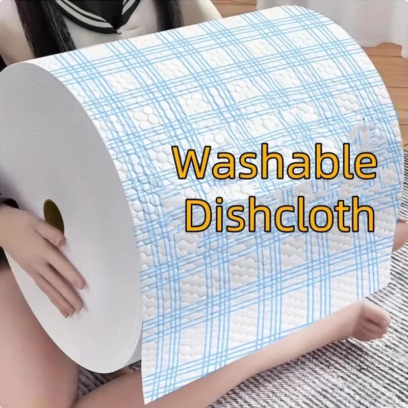 2 rouleaux de chiffons jetables lavables, épaissis, dégraissants, produits de nettoyage sans huile, accessoires de cuisine