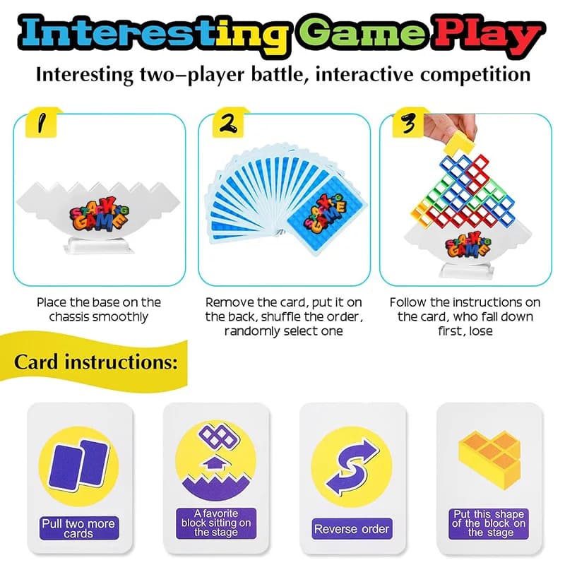 Jeux de société empilables d'équilibre, blocs de construction pour adultes et enfants, blocs de tour en briques, jouets pour garçons et filles, Puzzle, jeux de fêtes en famille