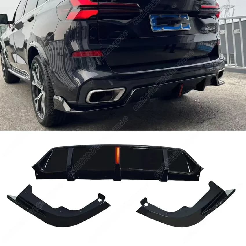 Diffuseur de pare-chocs arrière avec LED pour BMW X5 G05 M50i M50d M60i M60d 40i M Sport 2020 2021 2022 2023 2024 2025