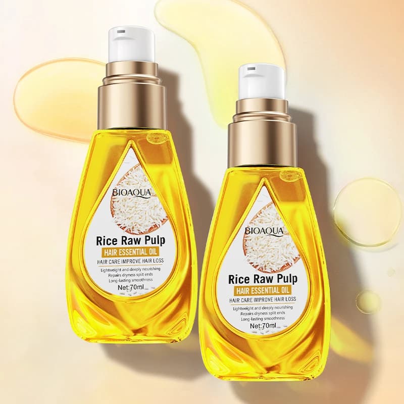 Purée de riz, huile essentielle de soin capillaire, riz lisse et soyeux, pulpe brute, huile d'essence capillaire, améliore la chute des cheveux, parfum longue durée pour voiture