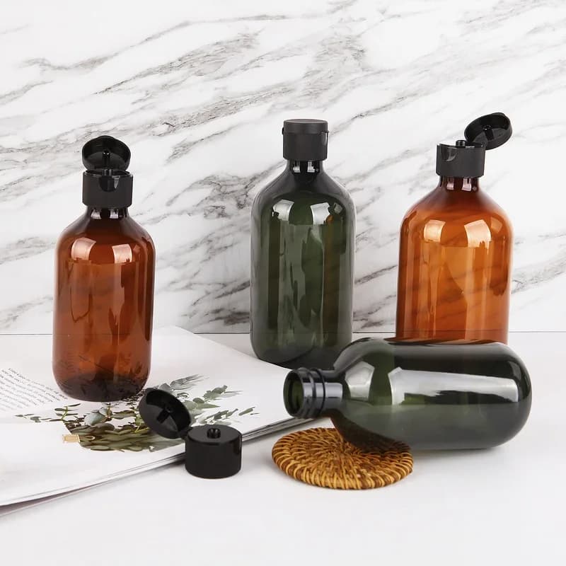 Bouteille rechargeable de 300/500ML, bouteille de shampoing vert Olive, Gel douche, grande capacité, rosée Pure, sans déversement, Contianer de stockage réutilisable