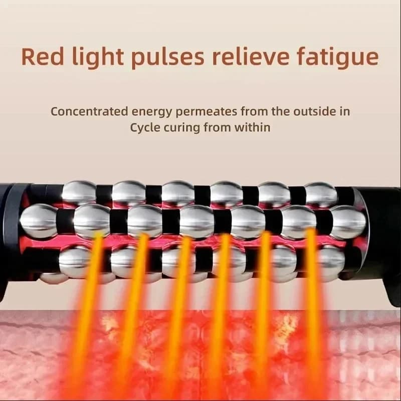 NOUVEAU Rouleau chauffant électrique pour la relaxation musculaire, massage rotatif à 360° avec lumière rouge, soulagement de la fatigue, bâton de massage amincissant pour le corps