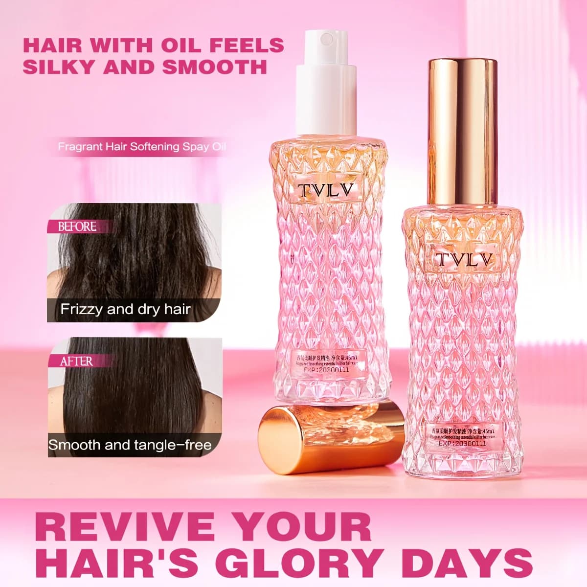 Spray d'huile essentielle parfumée pour cheveux