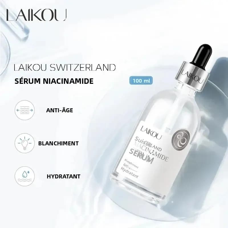 Sérum visage Anti-âge suisse 100ml VC Niacinamide acide hyaluronique de rose musquée extrait de myrtille pour éclaircir et hydrater la peau