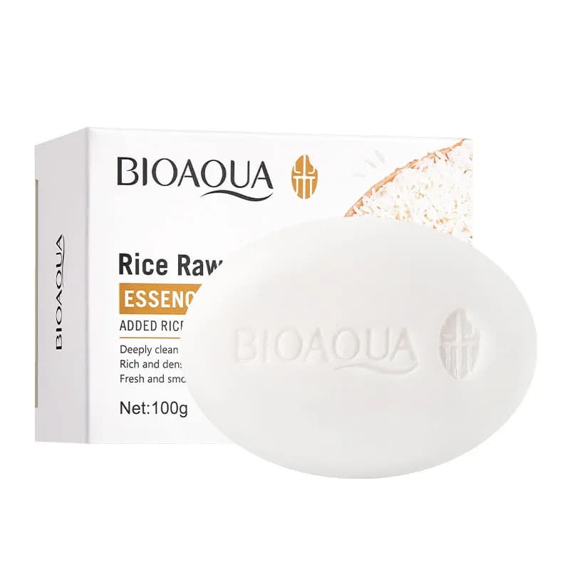 BIOAQUA savon pour le visage en pulpe brute de riz blanc mousse de lavage