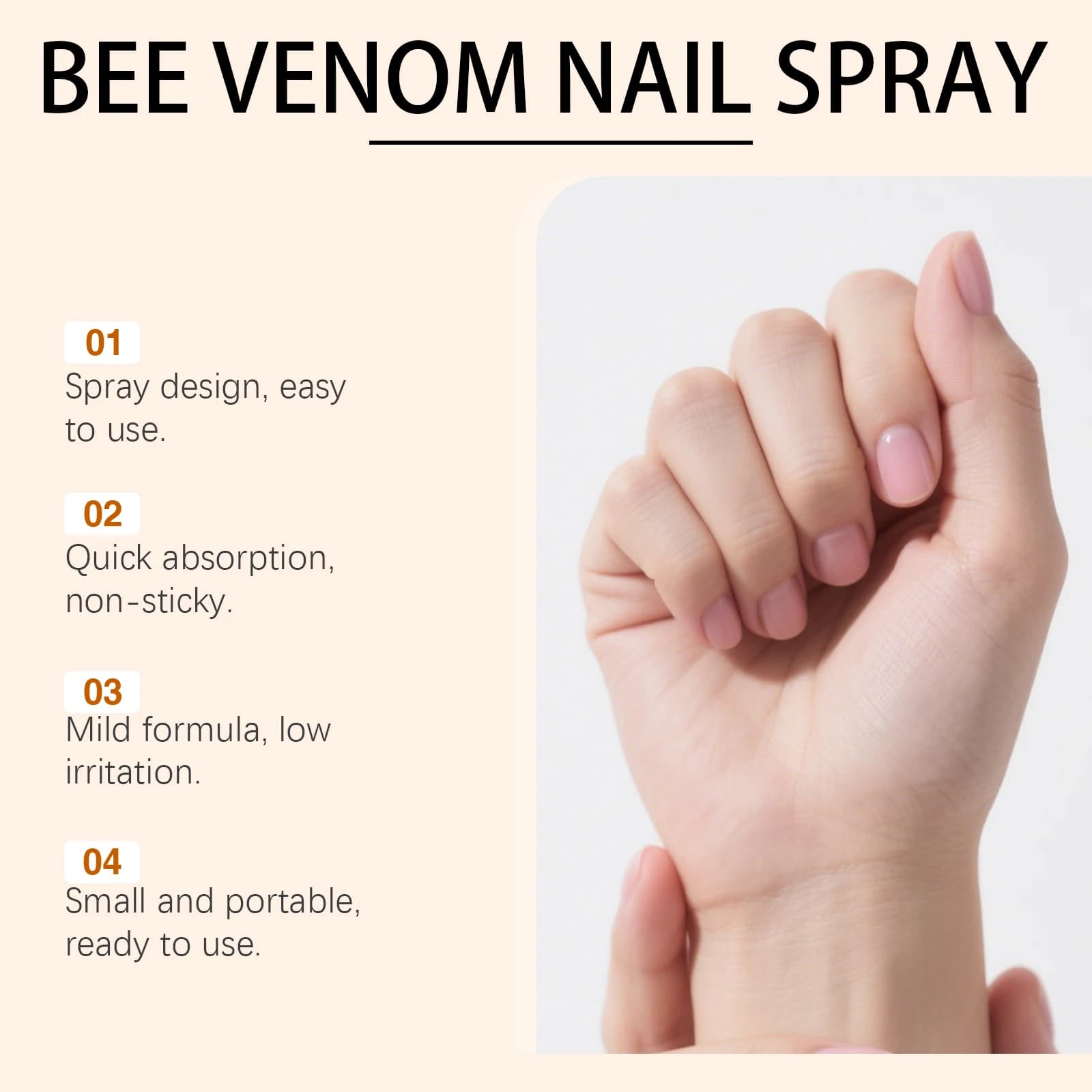 Spray nourrissant pour les ongles, soin doux pour les mains et les pieds, renforce les ongles, hydrate et adoucit les cuticules