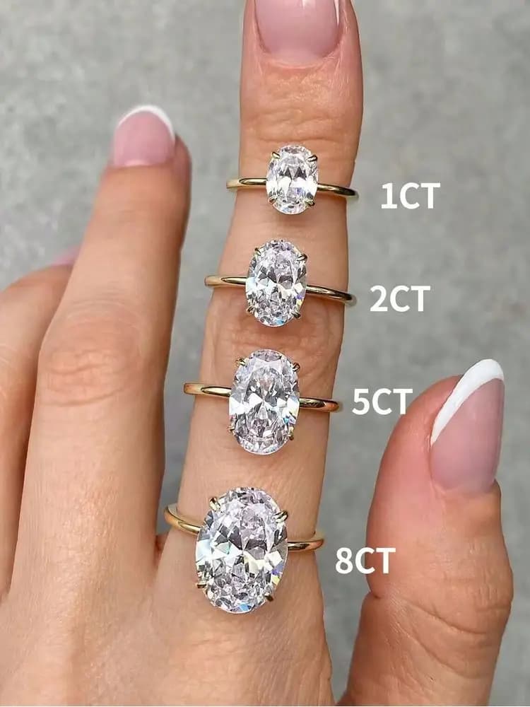 Bague en argent Sterling 925 en Zircon 1-8CT, magnifique bague ovale brillante en pierre pour femmes, fiançailles, mariage, luxe, bijoux fins de haute qualité