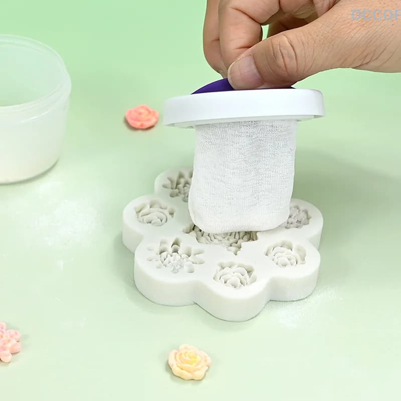 Bouffée de poudre antiarina avec étui de rangement, Flip Cake, Biscuit Flip, Pâte à bonbons, Farine à étaler, Bouffée d'amidon de maïs