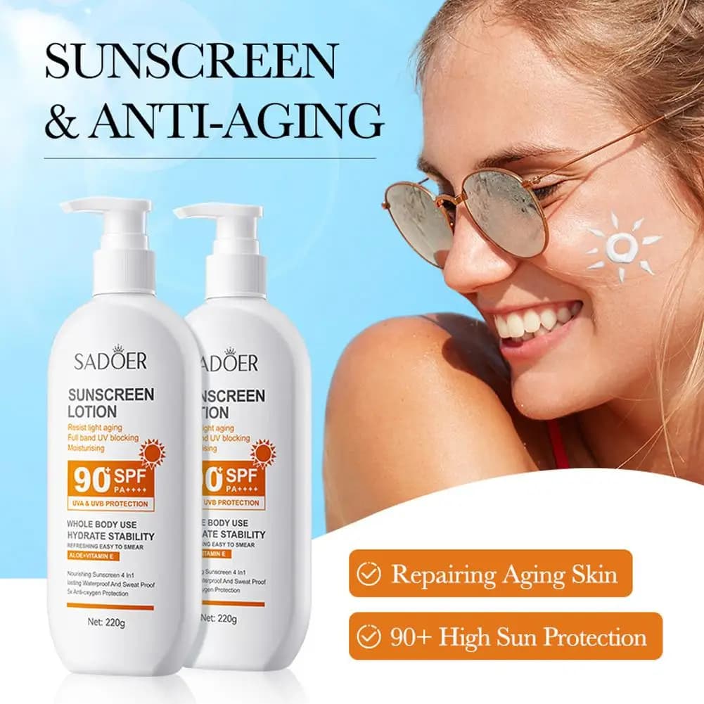 SPF90 + crème solaire haute Protection solaire hydratante peau Lotion solaire contrôle de l'huile crème solaire 1/2 pièces