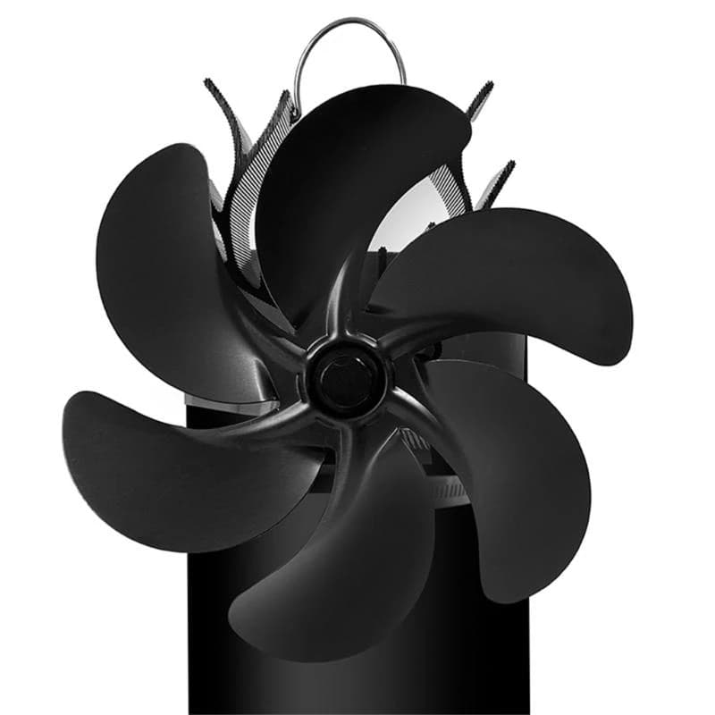 Ventilateur poêle alimenté par chaleur 5asd, Circulation d'air puissante pour chauffage confortable, 6 lames