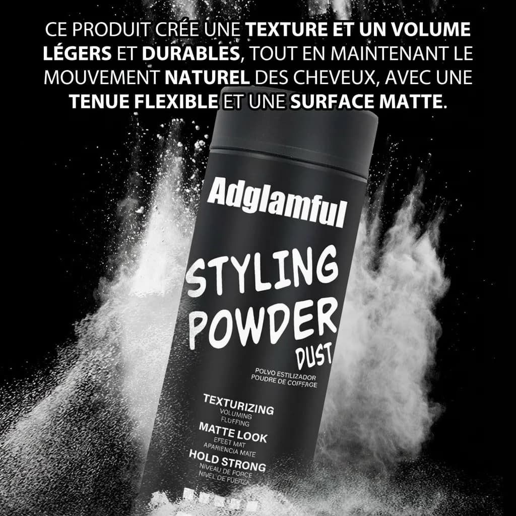 Poudre coiffante à contrôle d'huile pour hommes 25g – Absorbe l'huile et la sueur, lifting des racines en 5 secondes, texture légère, maintien 24H pour cheveux volumineux