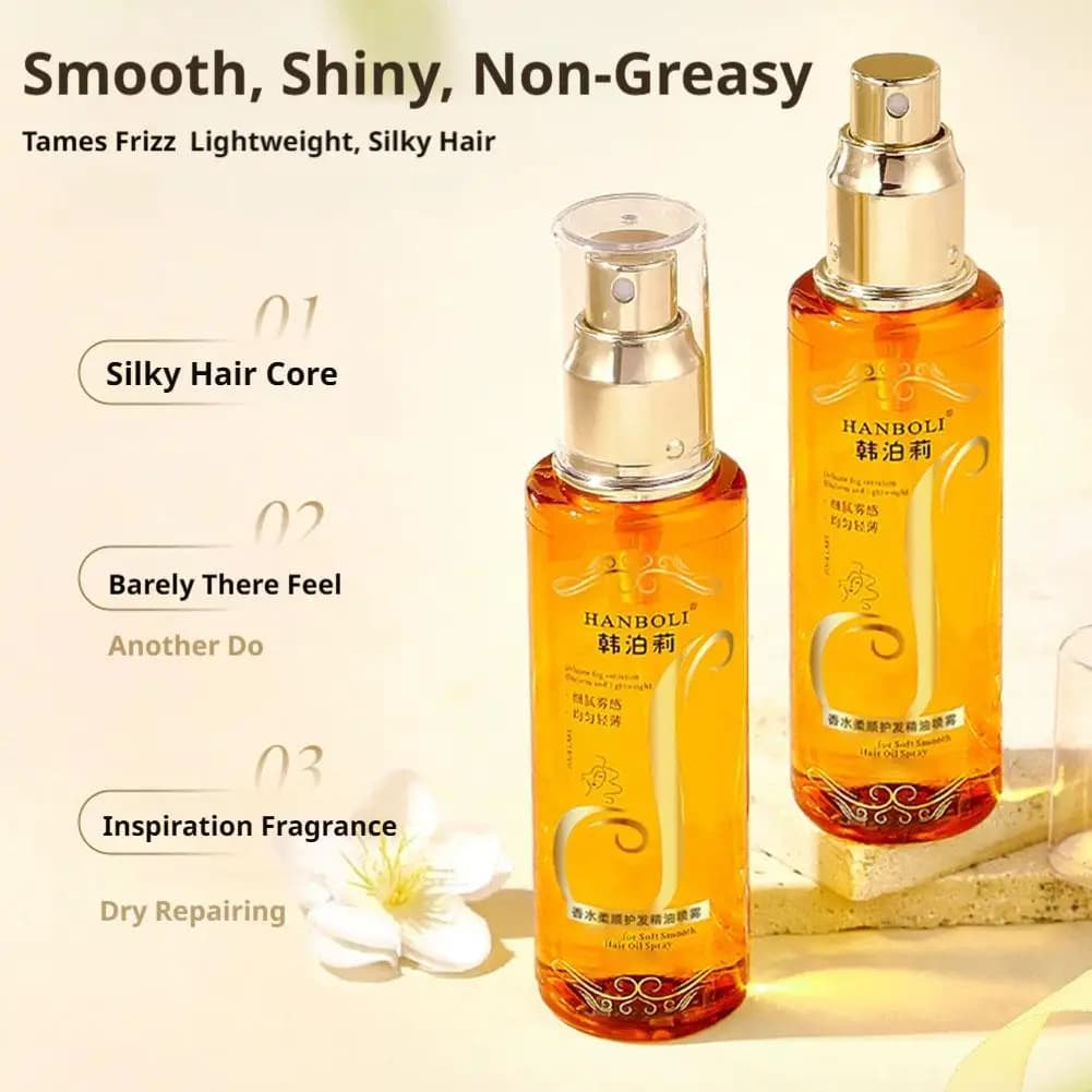 Spray d'huile capillaire, parfum, masque capillaire, huile revitalisante nourrissante, hydratant en profondeur, Spray pour cheveux bouclés, cadeau pour femmes, sérum de soin capillaire