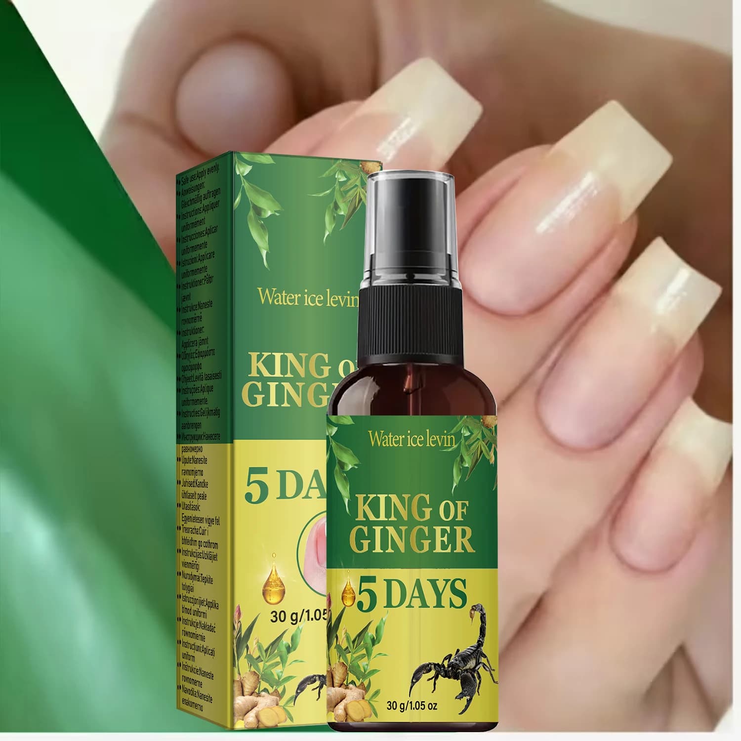 Spray pour les soins des ongles, nourrissant et fortifiant avec du collagène et de l'acide hyaluronique pour des ongles sains