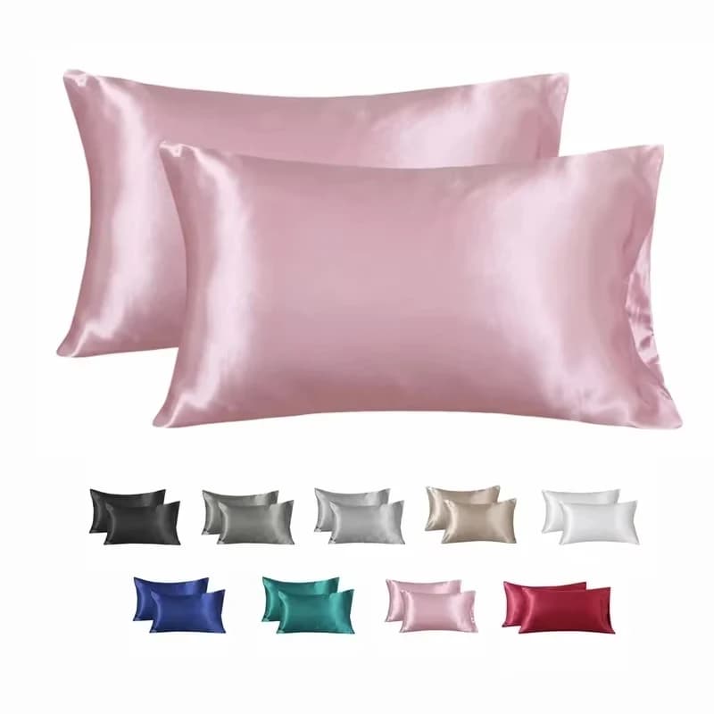 Taie d'oreiller en satin soyeux