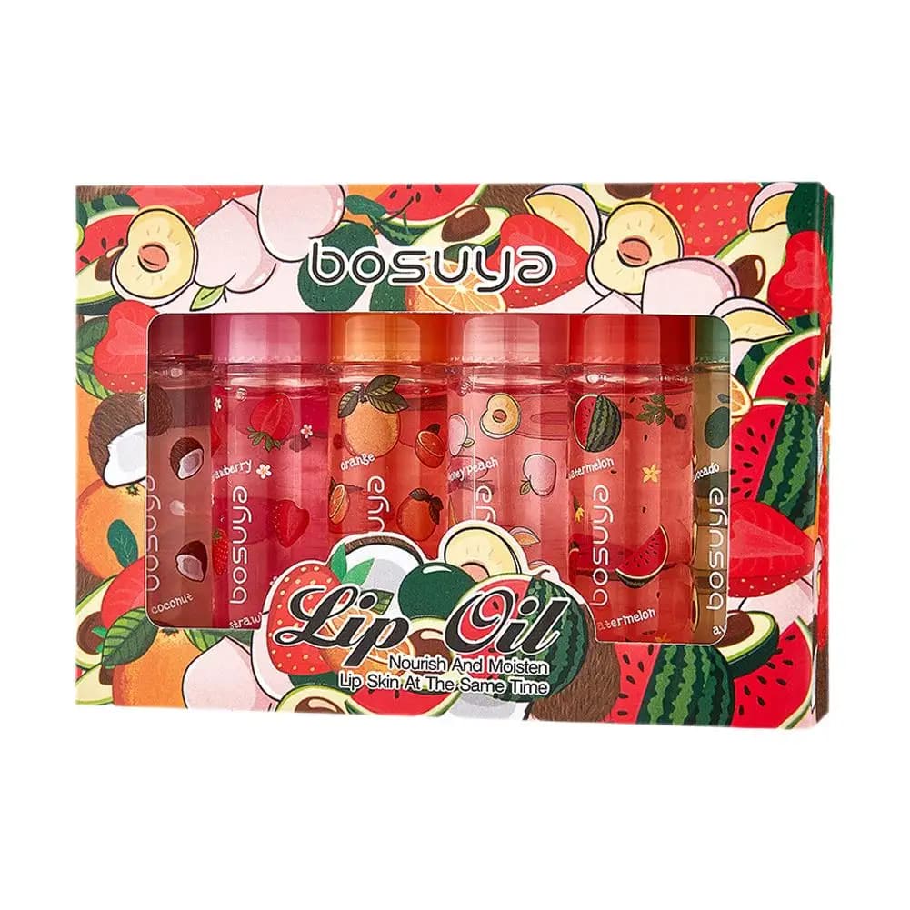 Ensemble d'huiles à lèvres à bille 6 pièces-hydratantes, nourrissantes et réparatrices pour les lèvres sèches et gercées, produits de soins pour les lèvres pour femmes