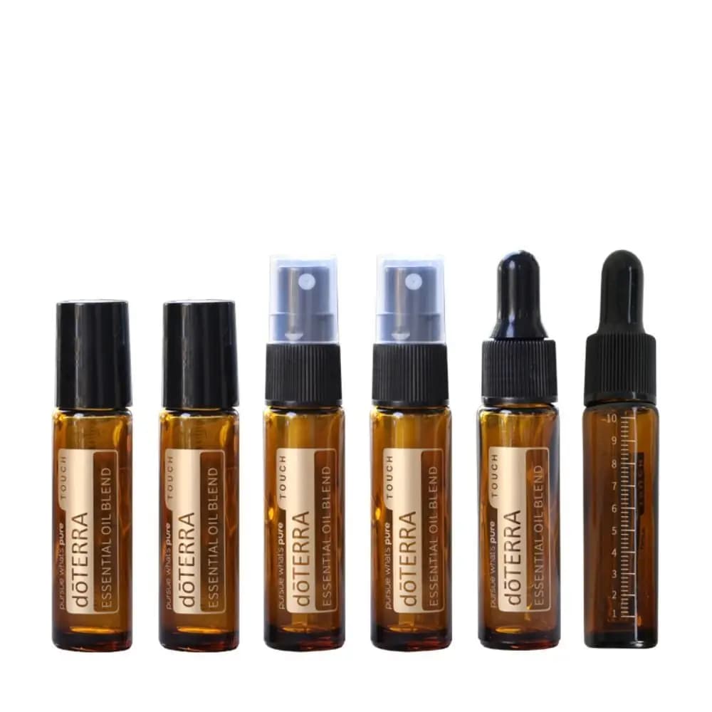 Bouteille d'Huile Essentielle Doterra Ambre Optique, Flcopropriété à Rouleau en Verre, Vaporisateur de sexuellement, Flcopropriété Compte-Gouttes, Sous-Bouteille de Voyage, 10ml, 2Pcs