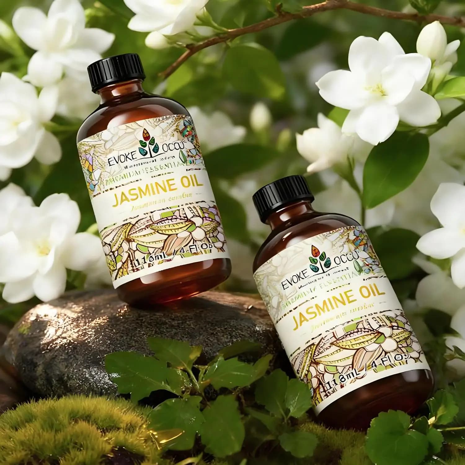 EVOKE OCCU huile essentielle de jasmin 4 Fl Oz pour maison Spa désodorisant voiture bureau camomille Lime mandarine parfum frais aromathérapie