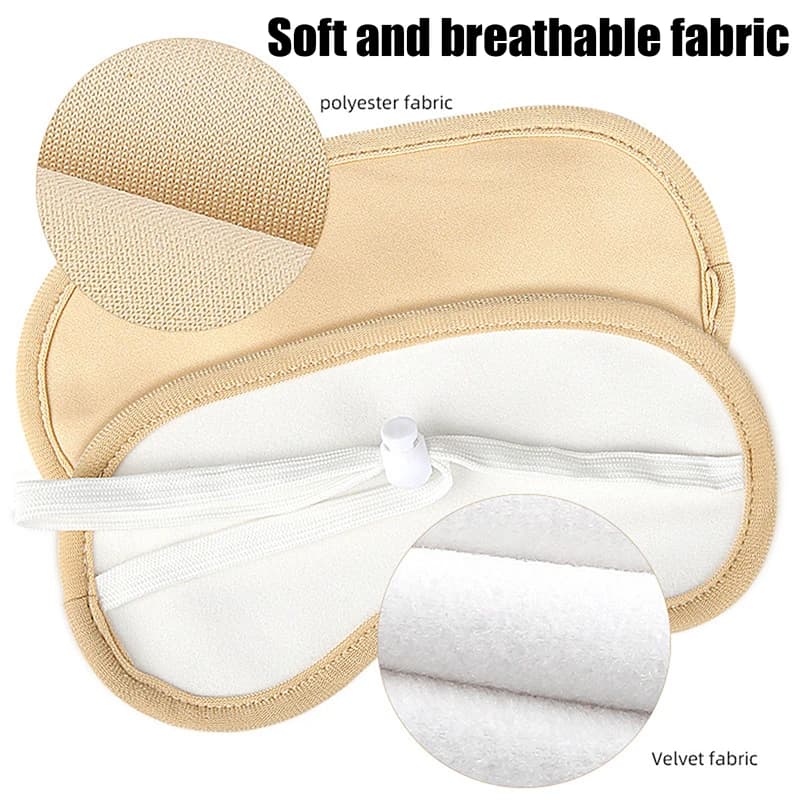 Masque pour les yeux en huile de ricin bio réutilisable avec sangle élastique ajustable, coussinet oculaire réutilisable pour soins aux huiles essentielles