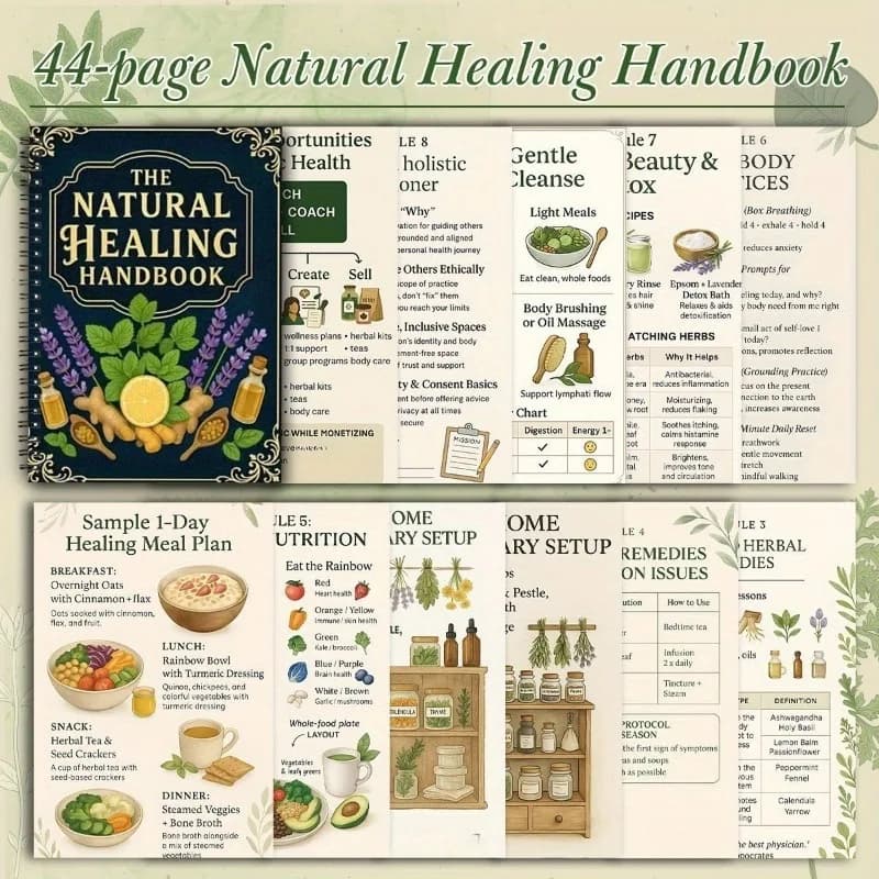 Manuel de guérison naturelle : régime à base d'huiles essentielles, soins à domicile anciens, auto-guérison, livre de santé simple