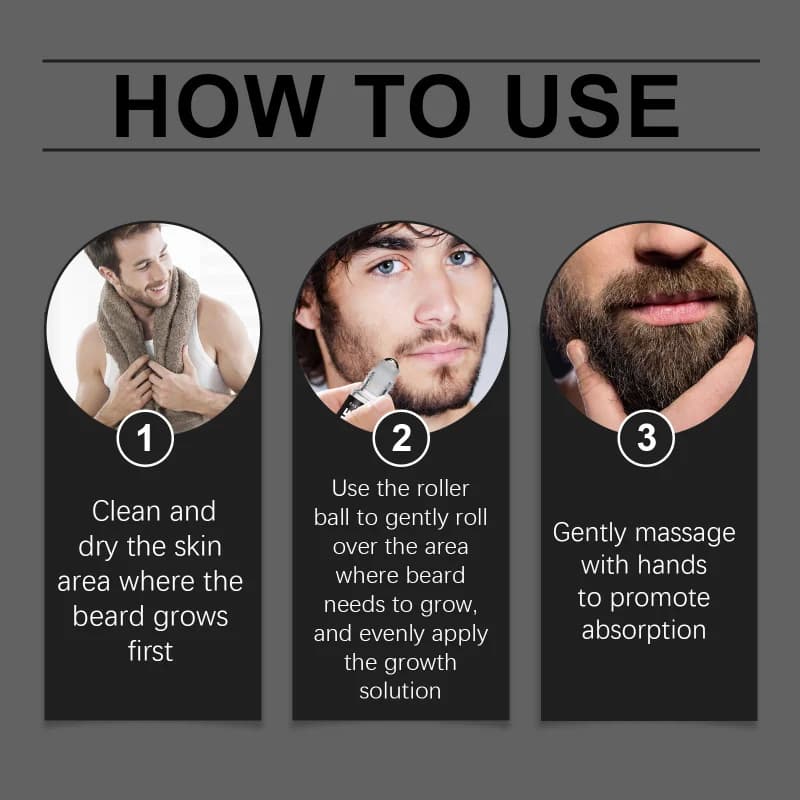 Rouleau à barbe pour hommes avec huile de romarin-sérum capillaire nourrissant pour le visage