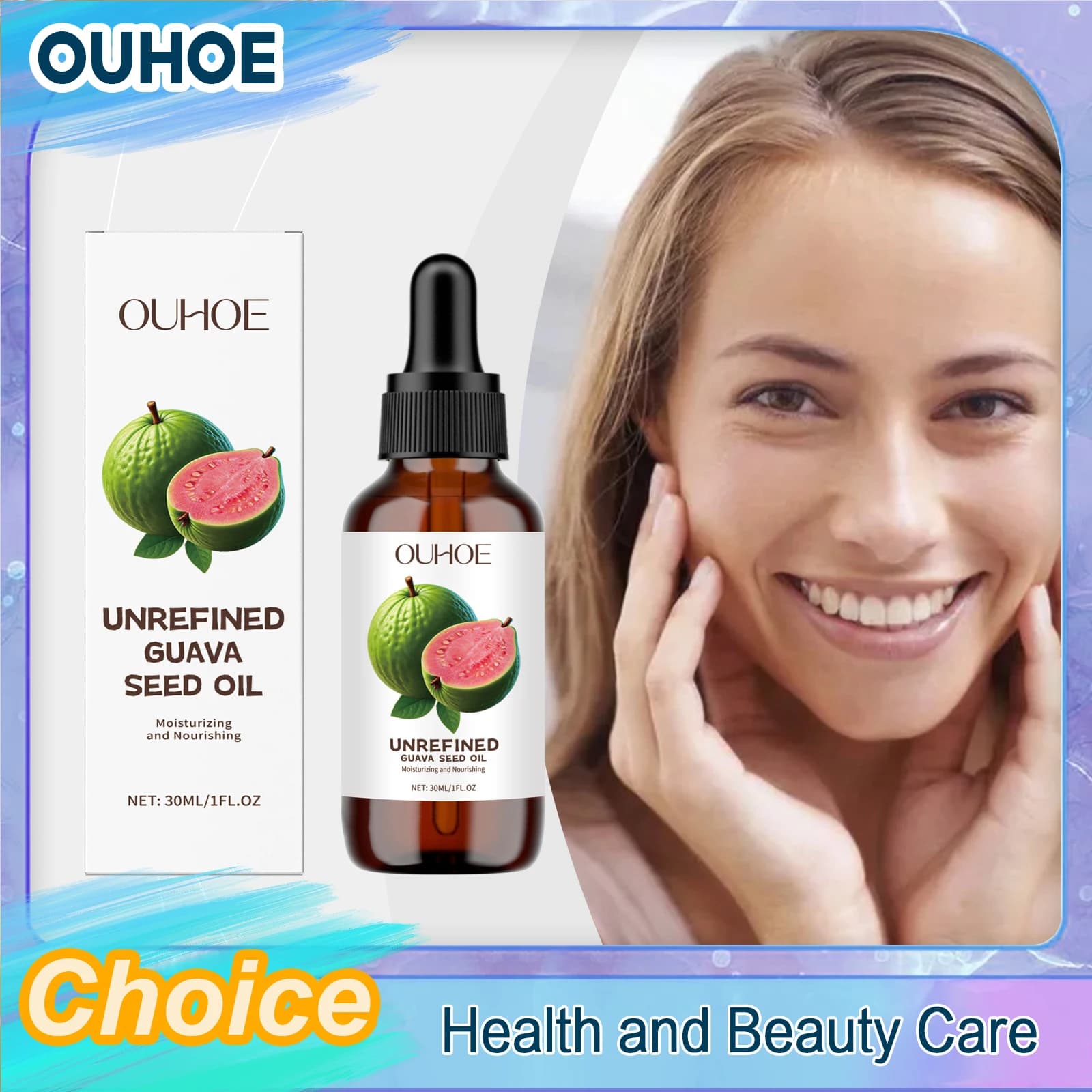 Huile de graines de goyave naturelle, réduit les rougeurs, minimiseur de pores, éclaircissant, hydratant, apaisant, réparation lumineuse, améliore la sécheresse, huile de Massage