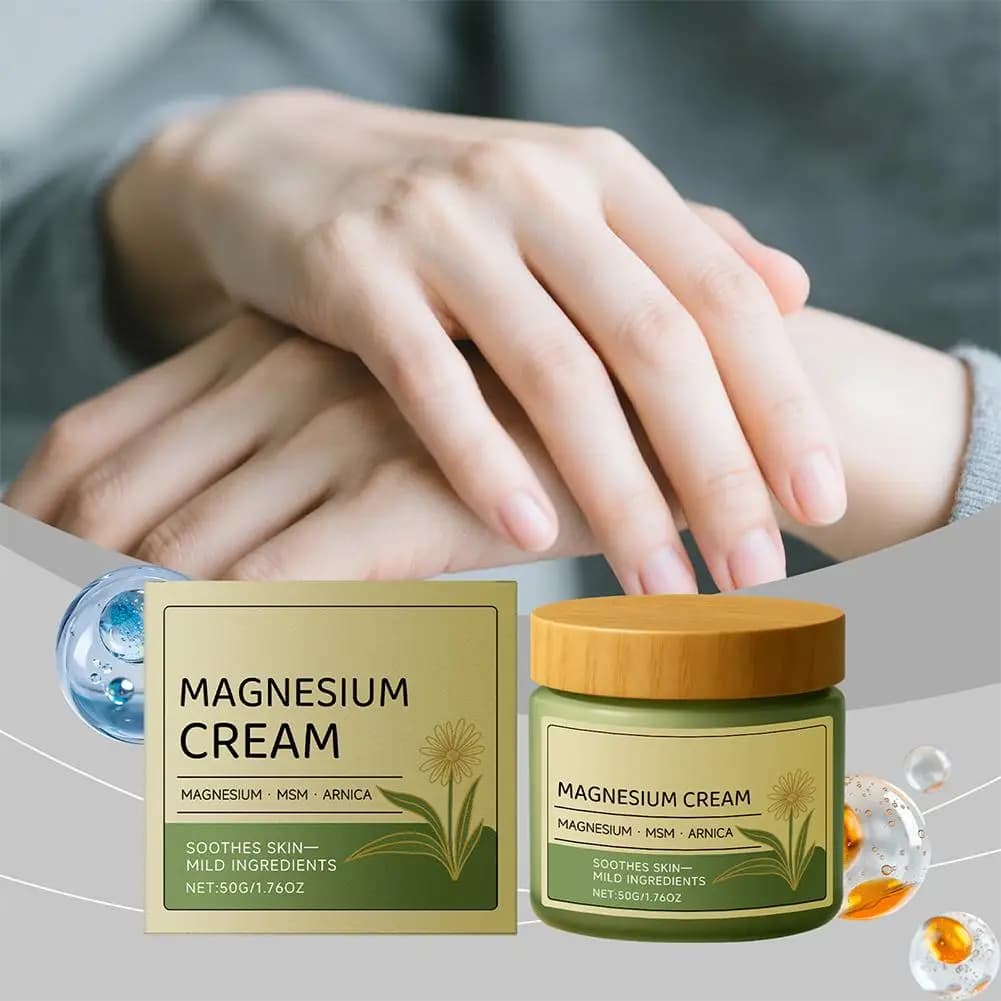 Crème apaisante au magnésium naturel 50g, lotion corporelle douce et non irritante pour un massage relaxant et une hydratation longue durée