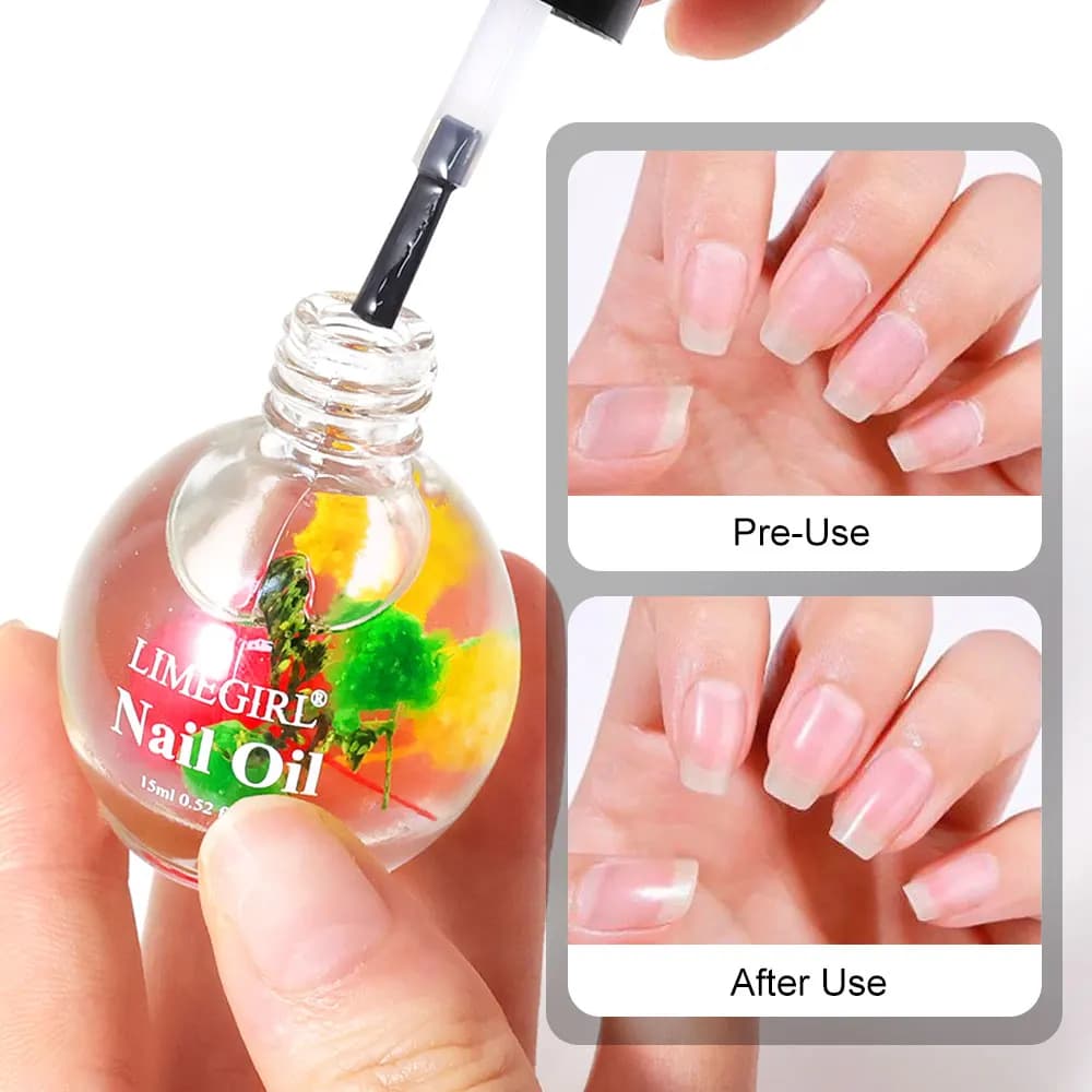 Huile nutritionnelle parfumée pour ongles, 15ml, fleur séchée, hydrate les ongles et les cuticules, protège les doigts pour le soin des ongles