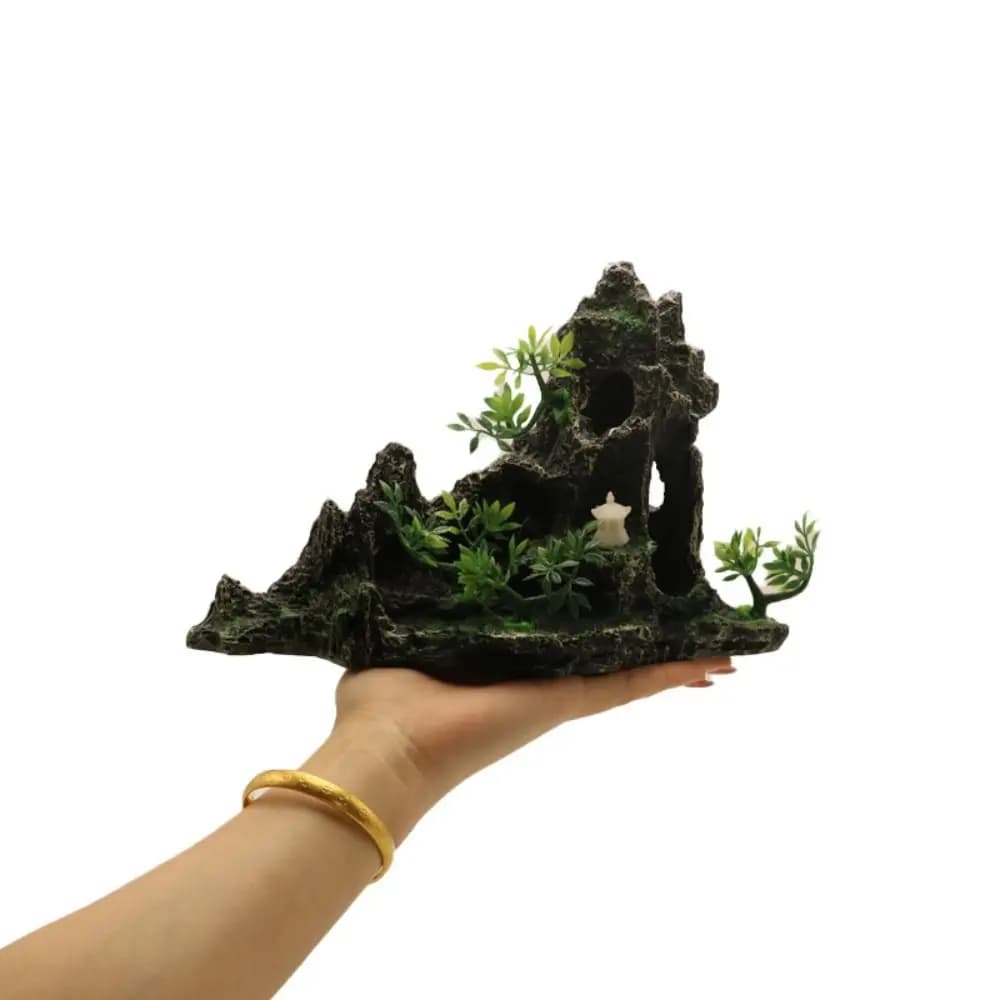 Résine Aquarium rocaille montagne décoration artificielle vue créative roche grotte pierre Simulation réaliste montagne pierre Statue