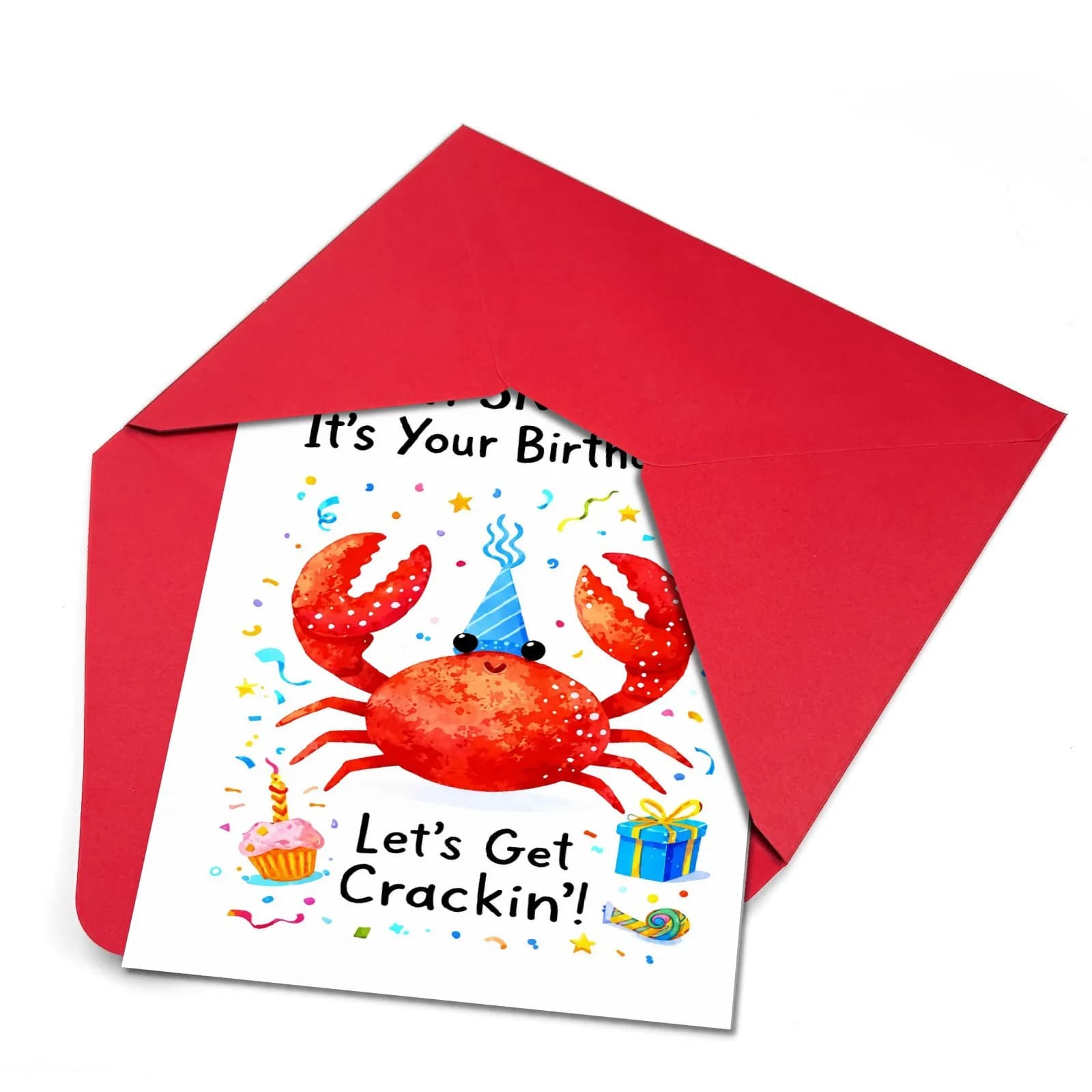 Carte d'anniversaire amusante avec un crabe rouge : OH SNAP! C'est ton anniversaire !