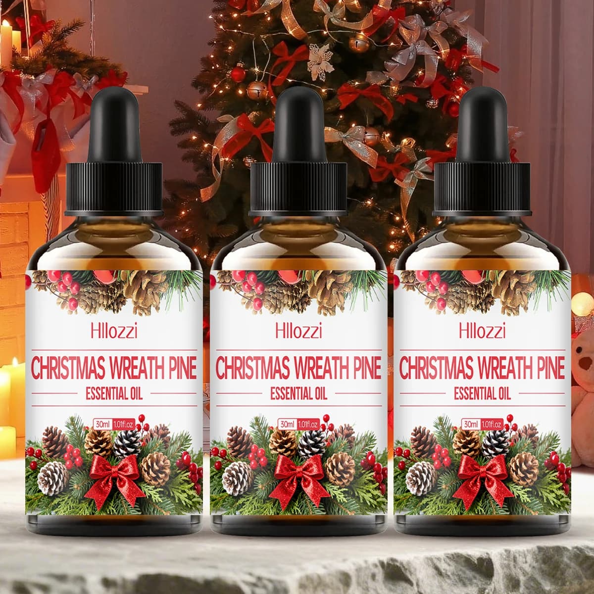 L'huile essentielle de pomme de pin de Noël a un fort arôme woody et convient à l'utilisation dans les diffuseurs et les humidificateurs.