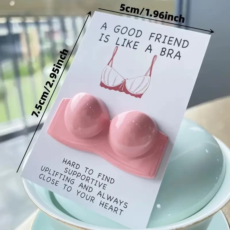 1 carte d'encouragement au déclenchement : un bon ami est comme un soutien-gorge – Parfaite pour le nouvel an, le carnaval, le Thanksgiving, la remise des diplômes, Chri