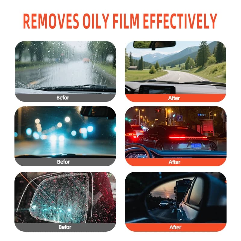 OGAS – brosse de nettoyage de Film d'huile de verre, pâte de nettoyage de revêtement de Film d'huile de pare-brise, nettoyeur de mousse Automobile sans endommager le verre, nouveau