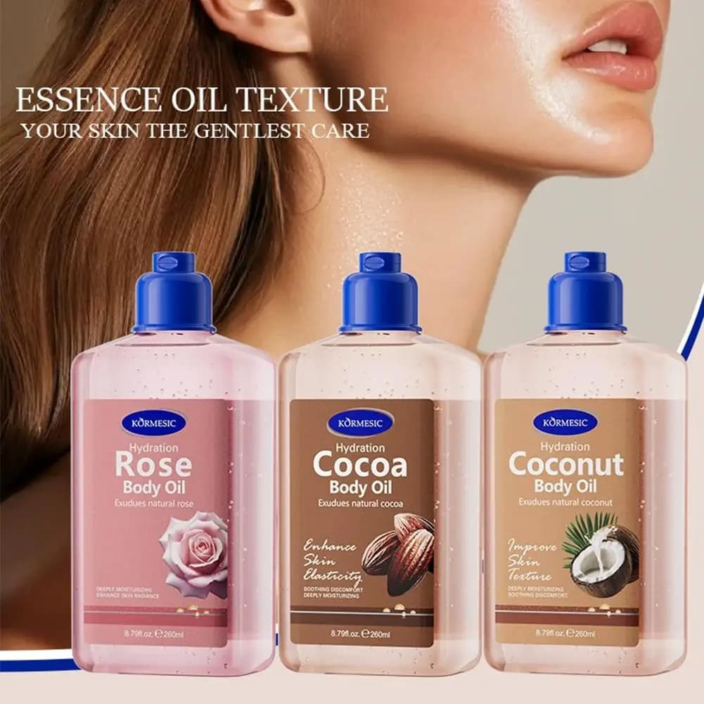 KORMESIC huile corporelle hydratante au noix de coco Massage essentiel dans le corps soins de la peau huile de Massage anglaise huile corporelle J0L1