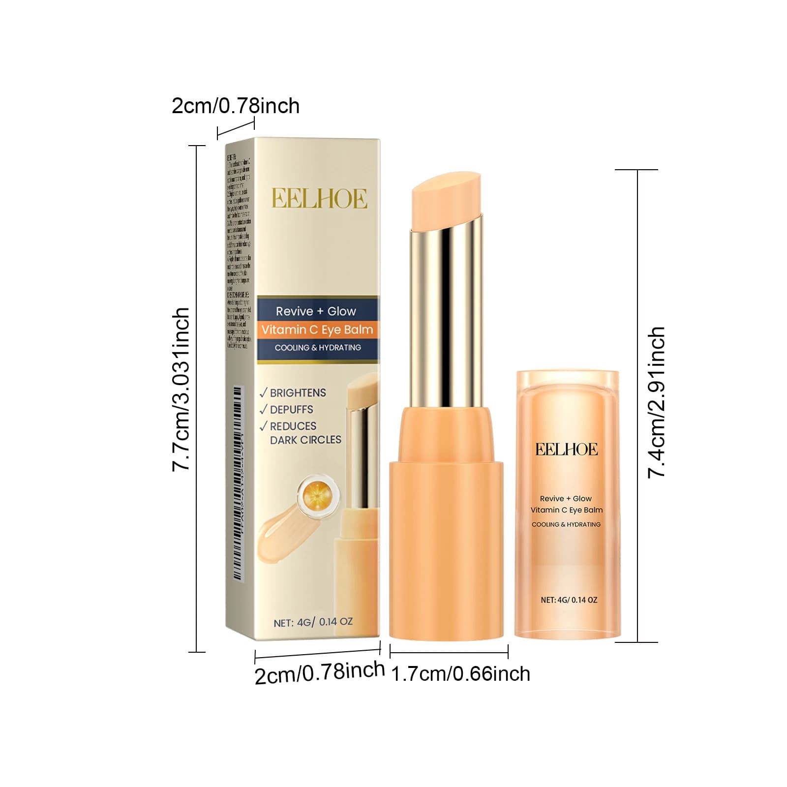 Baume pour les yeux à la vitamine C, hydratant, élimination des cernes, réduit les ridules, Anti-poches, crème éclaircissante pour les yeux