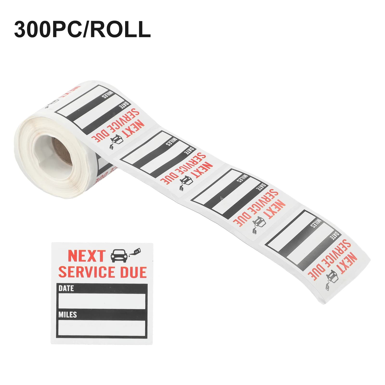 Autocollant de changement d'huile de voiture, autocollant de service de changement d'huile, autocollant transparent Lite, auto-adhésif, 2*2 pouces, 300 pièces par rouleau
