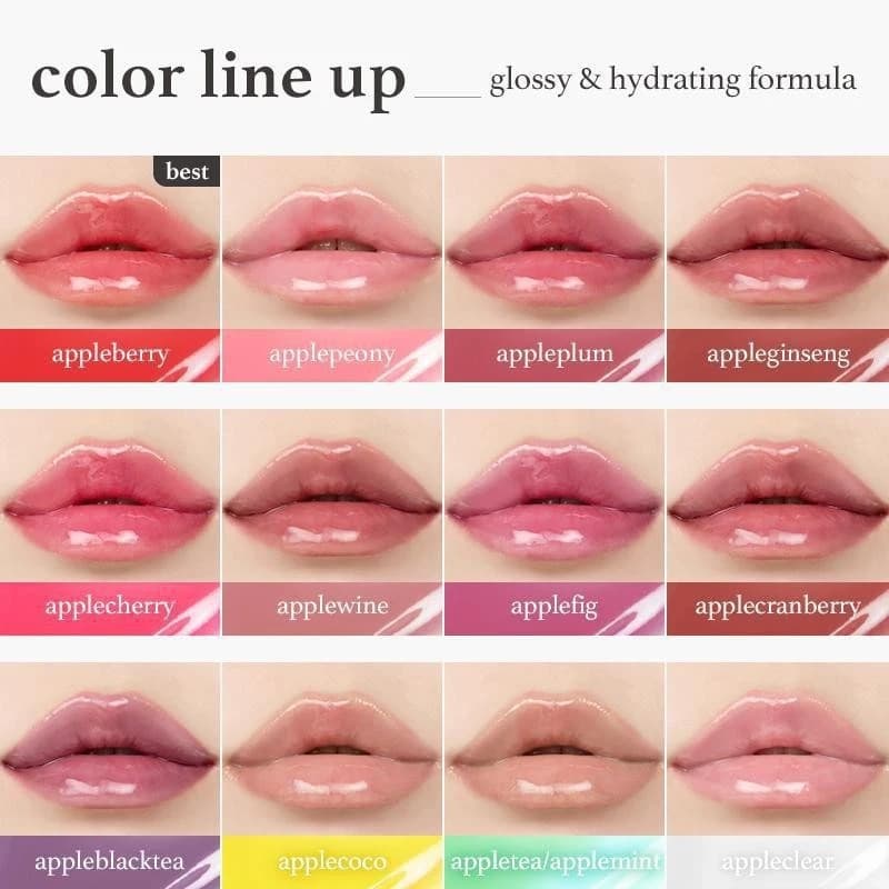 NOONI Huile à lèvres teintée brillante hydratante et nourrissante Applepeony pour réparer