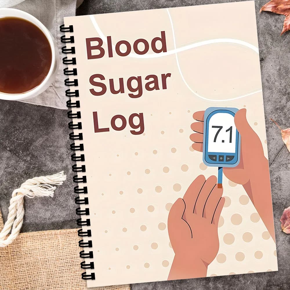 1 carnet de suivi du diabète, journal de suivi quotidien de la glycémie, carnet de surveillance du glucose pour diabétiques, carnet d'enregistrement des repas et des médicaments K