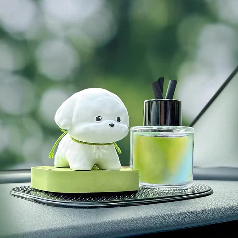 CA 1 pièce, nouveau diffuseur d'aromathérapie en forme de chiot mignon et dynamique, parfait pour la décoration de voiture, la décoration de la maison ou comme cadeau.