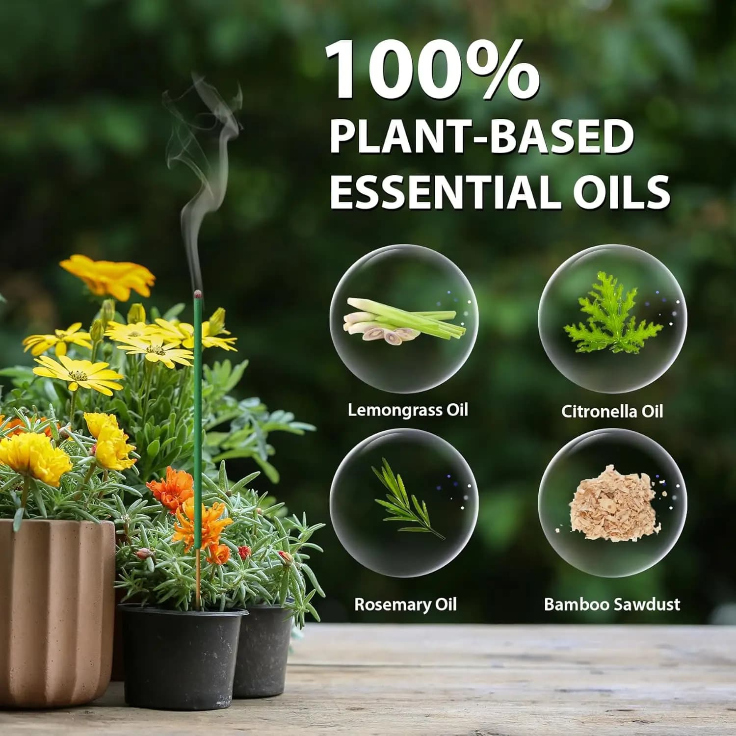 Bâton d'encens répulsif anti-moustiques, 30 pièces, naturel, à base de plantes, anti-mouches, huile de citronnelle, bâtons d'encens pour jardin et Camping
