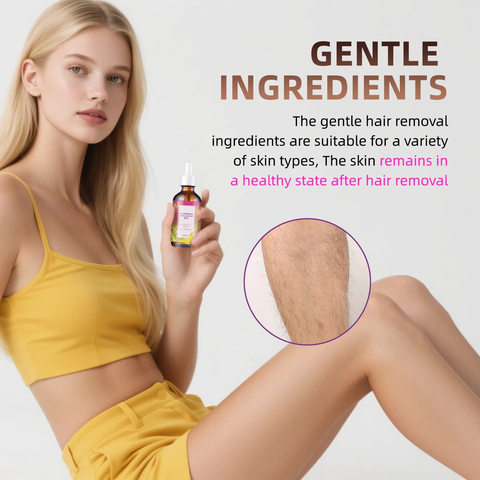 Huile Naturelle Minimisant les Frisottis et Adoucissante pour la Peau 60ml - Formule Jojoba & Amande, Favorise la Croissance Capillaire et un Toucher Lisse de la Peau