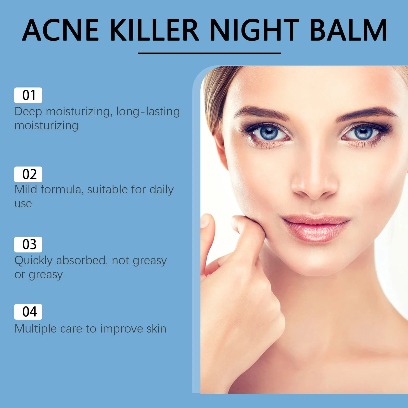 Crème pour le visage pour l'élimination de l'acné, équilibre en douceur, huile rafraîchissante, soins pour la peau, rétrécit les Pores, contrôle du sébum, crème hydratante Anti-acné