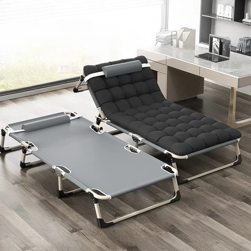 Lit pliant lit simple maison lit de sieste simple bureau lit de sieste en plein air chaise inclinable multifonctionnelle quatre vitesses réglables