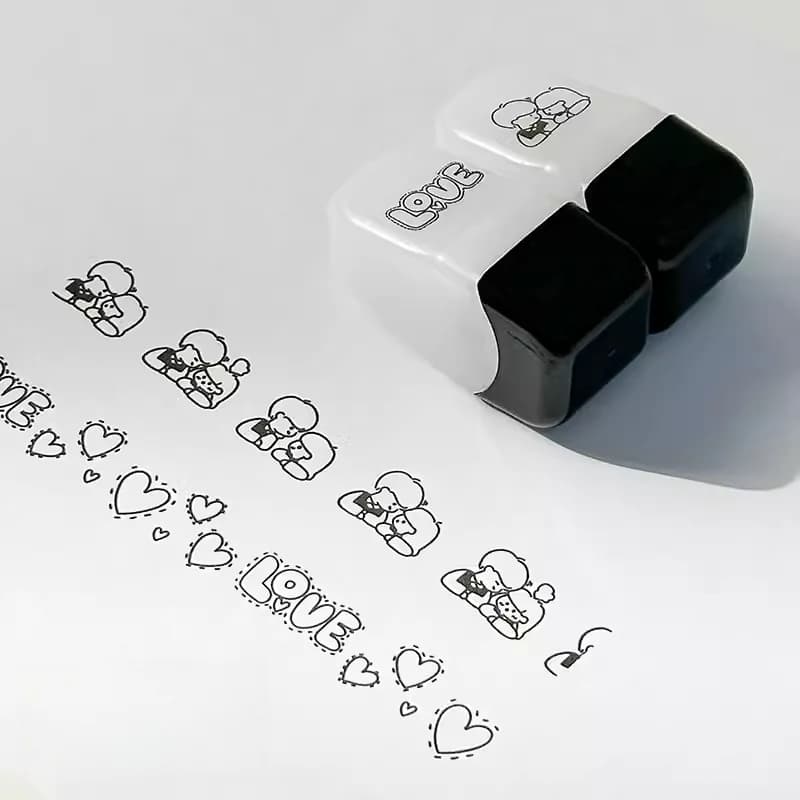 Rouleau de tampons à motifs de dessins animés et de fleurs, créatif DIY, pour graffiti, carnets et peinture, fournitures de papeterie et de journalisation