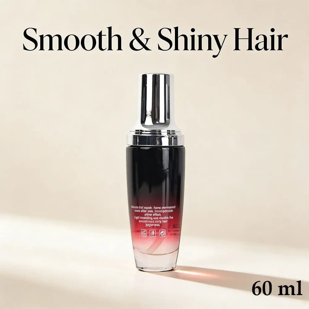Huile capillaire marocaine 60 ml pour salon – Usage professionnel en salon – Lisse les frisottis, apaise les pointes fourchues, soin doux, cheveux brillants – Soin capillaire professionnel