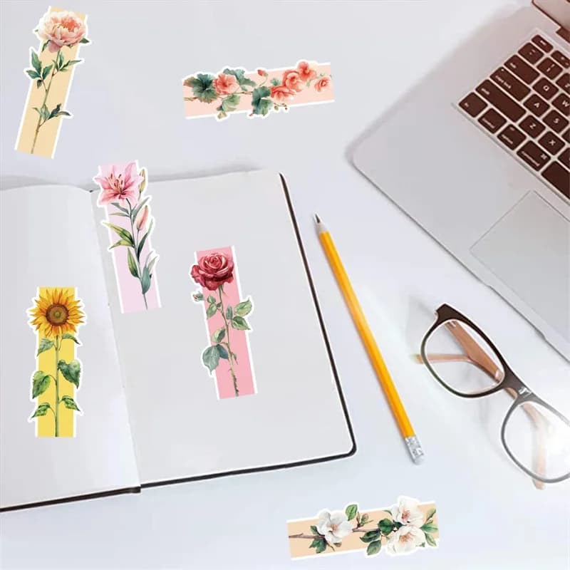 Marque-page en forme de fleur de printemps, 5/30 pièces, pour pages de livres, lecteurs, matériel créatif, fournitures de papeterie