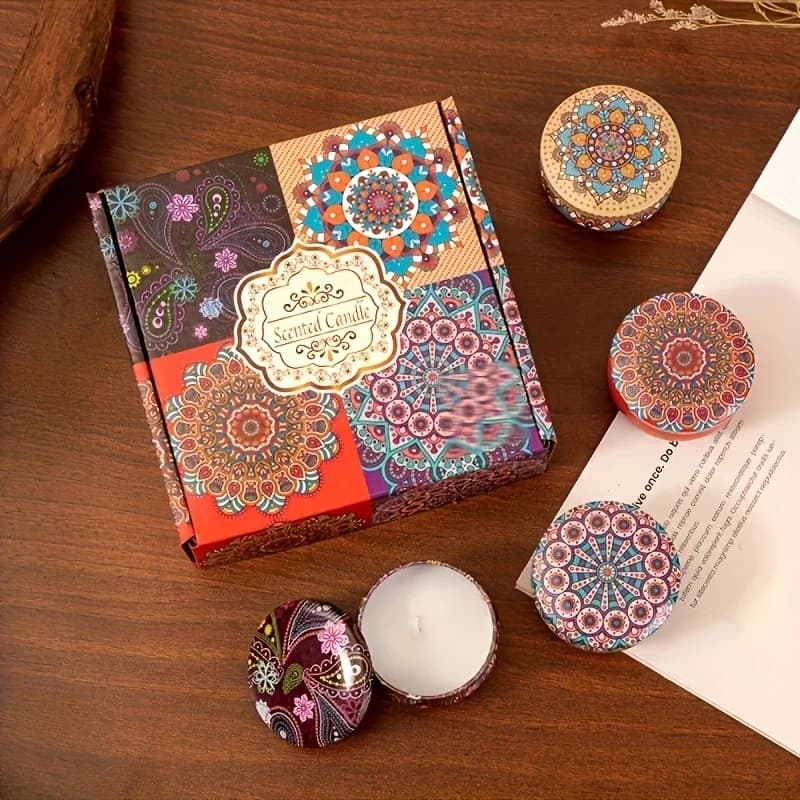 Ensemble de bougies aux huiles essentielles parfumées, 5 parfums floraux : thé blanc, chèvrefeuille, bleu, poulets, jasmin et lavande, parfait pour le yoga, le bain, la méditation, l'aromathérapie, le
