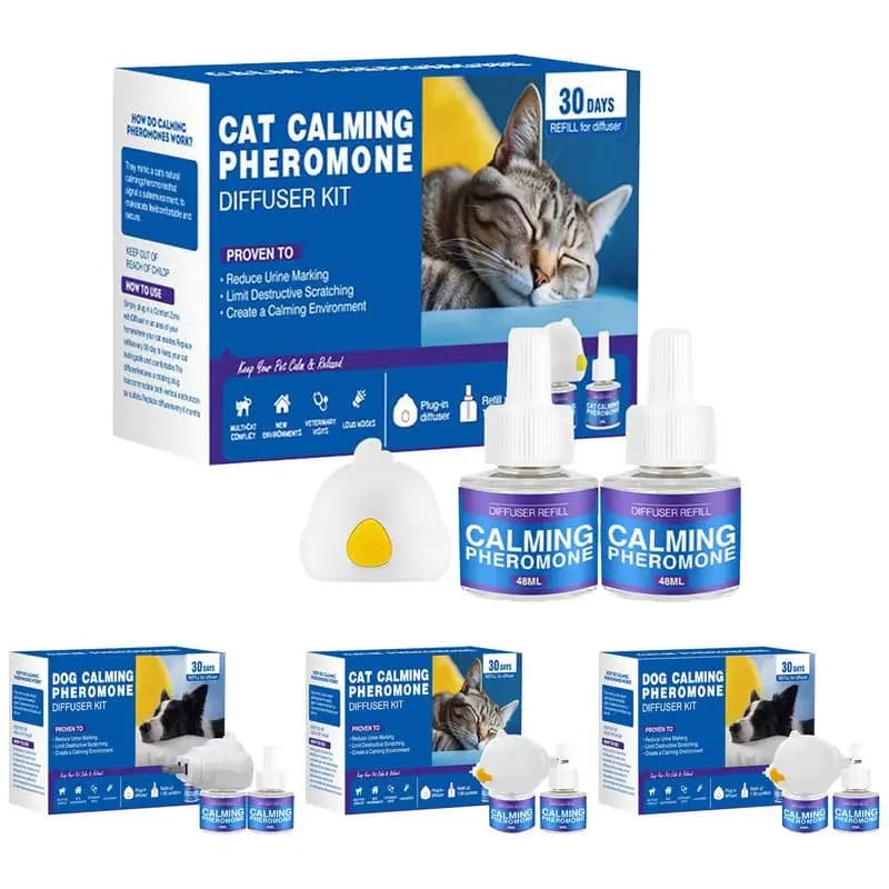Recharge de diffuseur apaisant pour phéromones de chat, réduit la lutte, prise de diffuseur pour animaux de 60 jours, phéromone apaisante pour soulager le Stress
